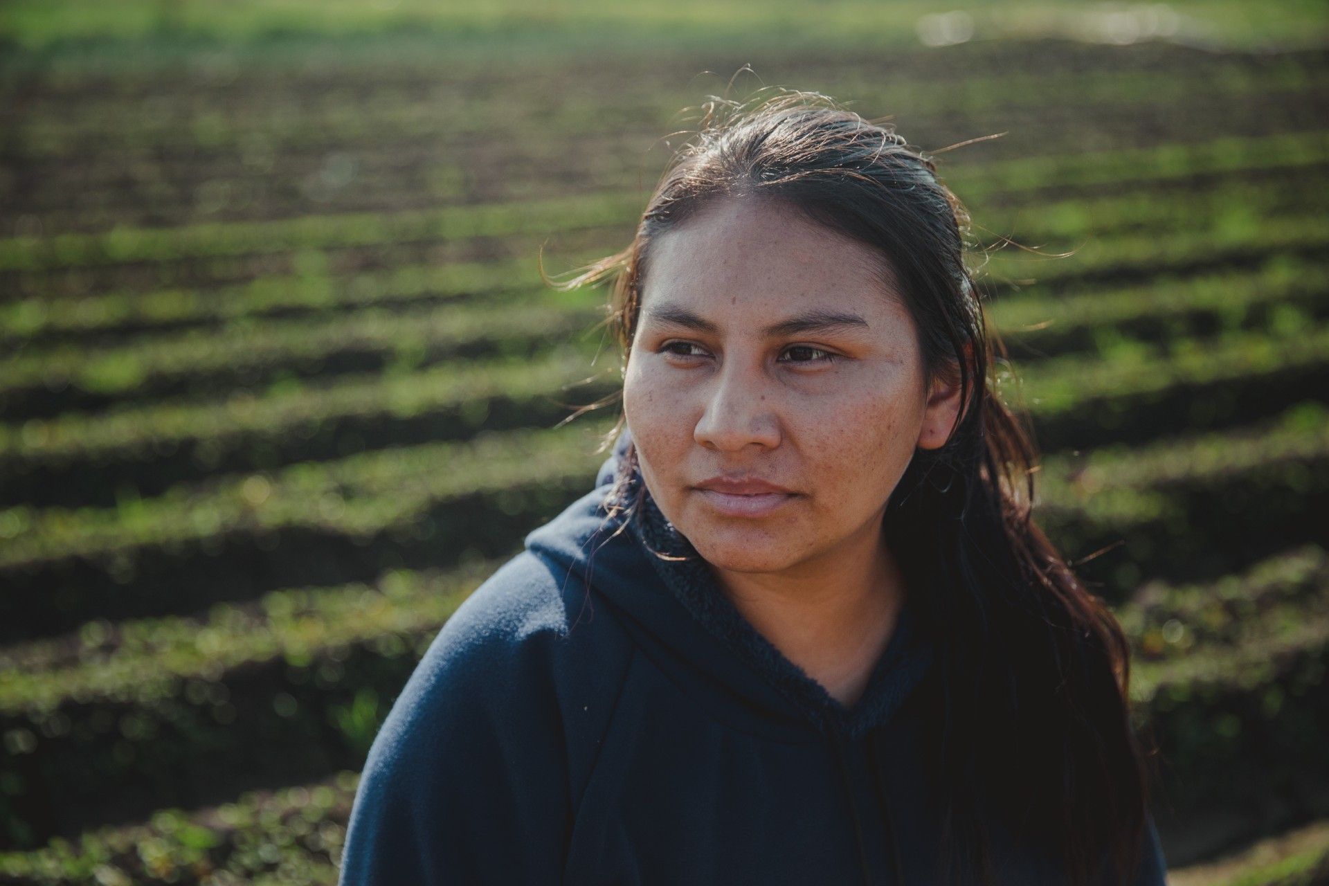 Delina Puma es productora agroecológica. Debe alquilar las tierras y mudarse cada cuatro años.