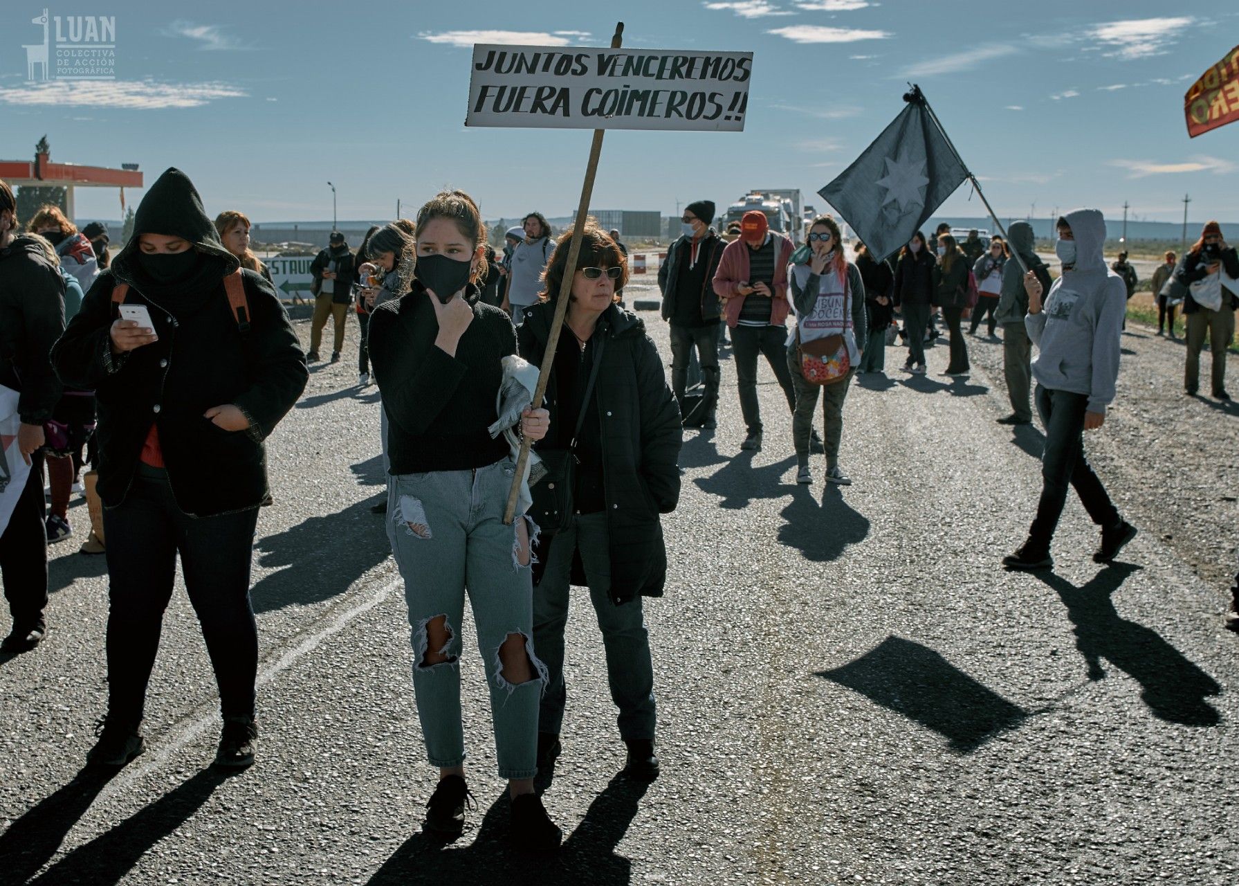 Corte de ruta en acceso a Trelew Crédito: Alex Dukal- Luan Colectiva de Acción Fotográfica.